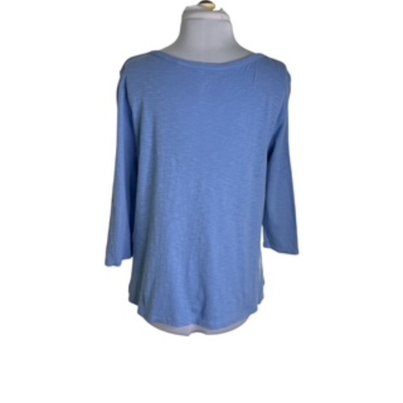 Kirkland Boat Neck Light Blue 3/4 Sleeve Slub Tee- Shirt Size M - Picture 6 of 7